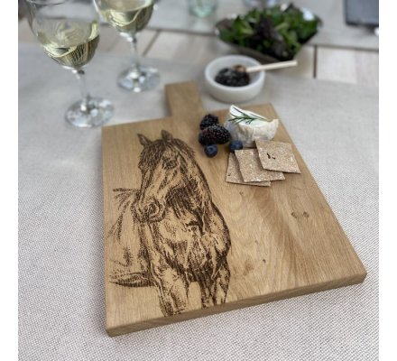 Planche en bois gravure cheval