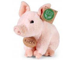 Peluche cochon rose assis eco-friendly