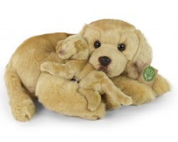  Peluche Golden Retriever avec son chiot 27cm Eco-friendly