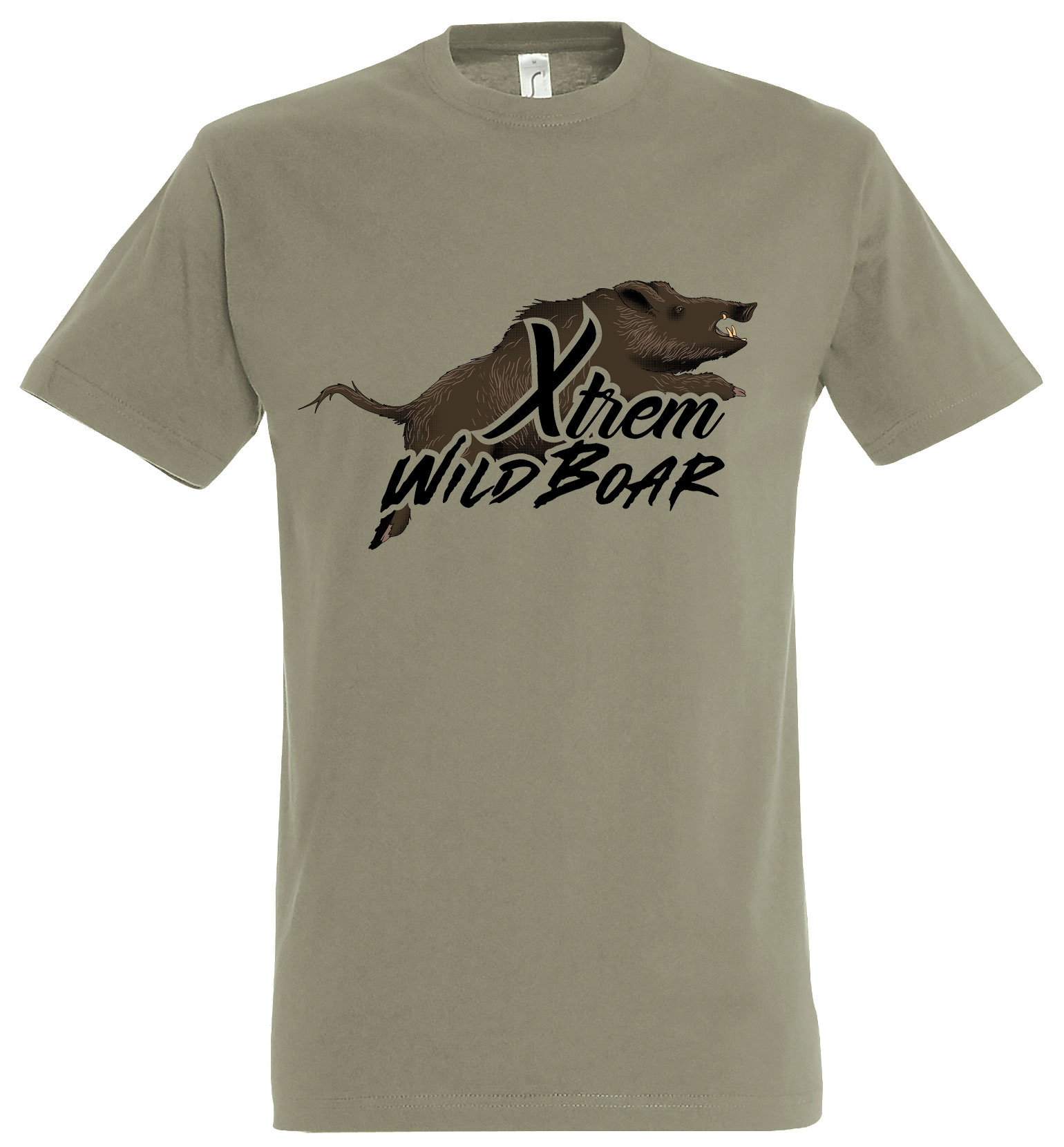 Tee shirt sanglier qui court kaki XTREM WILDBOAR 20152